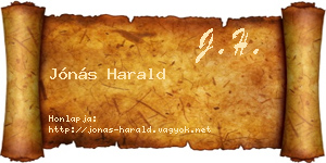 Jónás Harald névjegykártya
